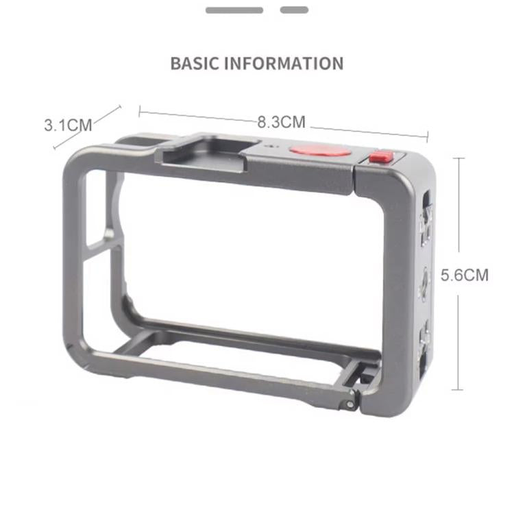 Jaula de extensión metálica protectora con soporte para zapata fría para DJI Osmo Action 6, Gray Cage