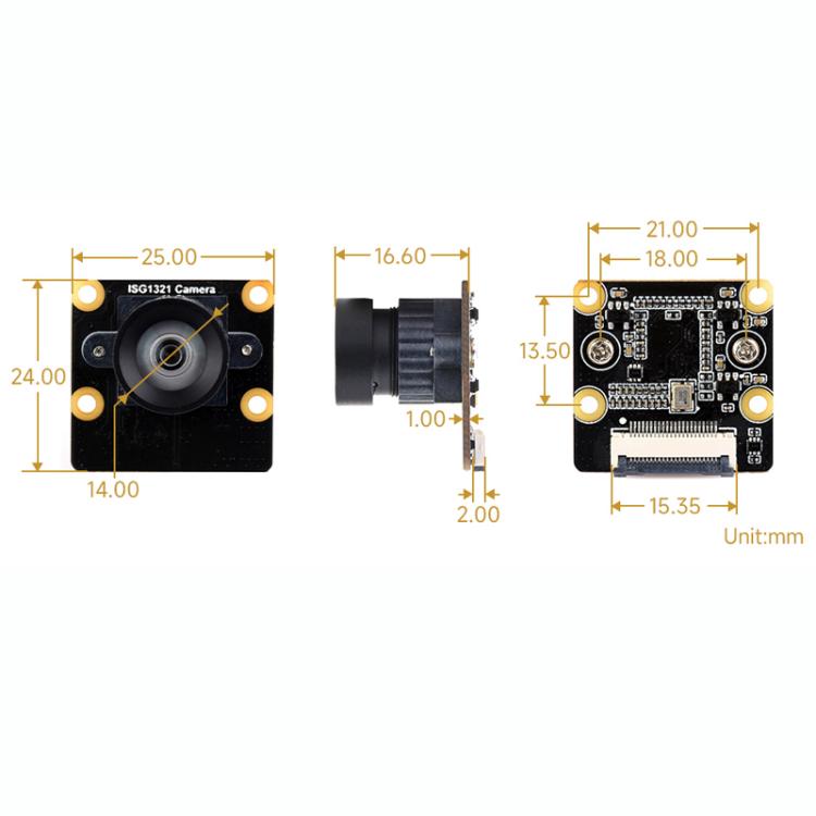 Módulo de cámara monocromática de 1,38 MP con obturador global, gran angular de 95,5 grados, compatible con 1280 × 1080 y 120 fps., 32175