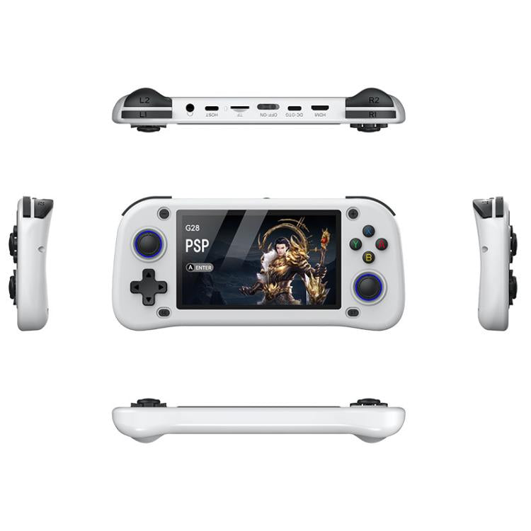 Consola de juegos portátil de código abierto G28, pantalla IPS HD de 4,3 pulgadas, procesador ARM Quad-Core Cortex-A7 de 1,3 GHz, 64 GB.