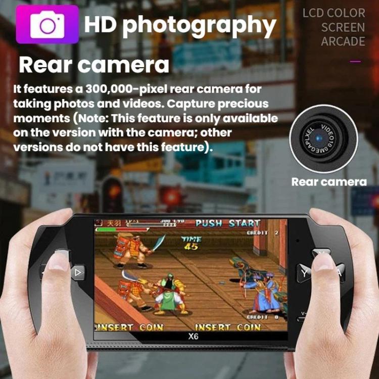 Consola de juegos portátil X6 Pocket de 4,3 pulgadas HD., 8G With Camera, 32G No Camera