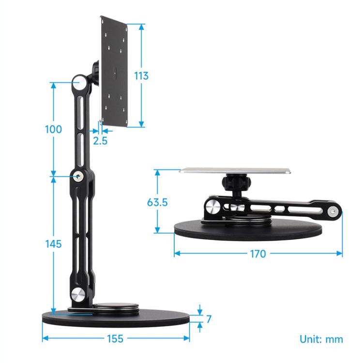 Soporte de pantalla portátil VESA para monitor de hasta 19 pulgadas con rotación multieje ajustable, 19 Inch VESA