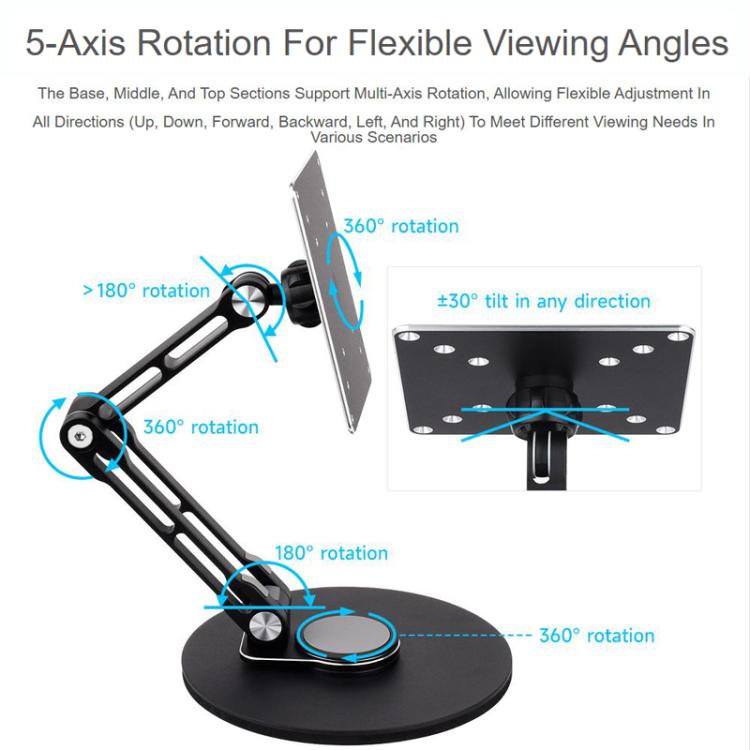Soporte de pantalla portátil VESA para monitor de hasta 19 pulgadas con rotación multieje ajustable, 19 Inch VESA