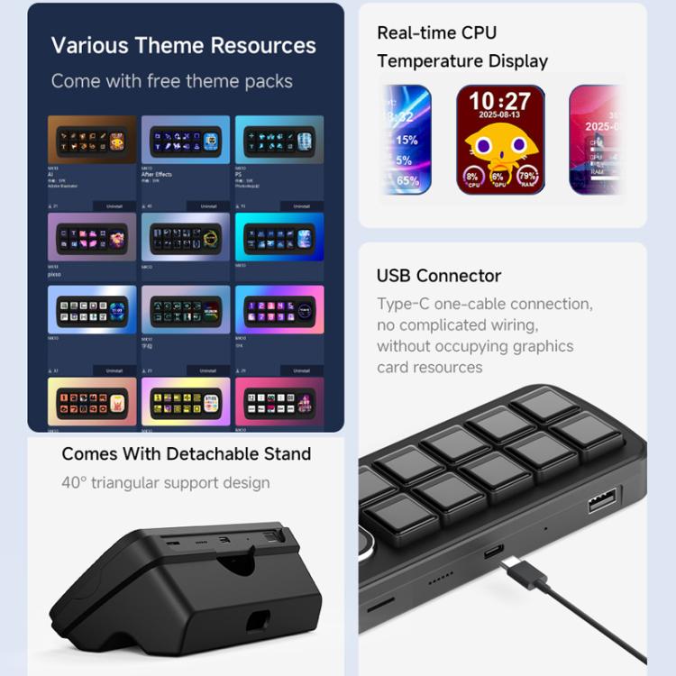 Panel de control por voz multifuncional con IA WAVESHARE MK10, 32329
