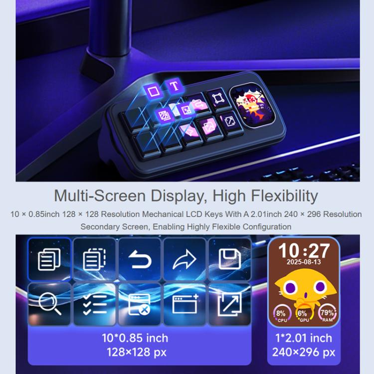 Panel de control por voz multifuncional con IA WAVESHARE MK10, 32329