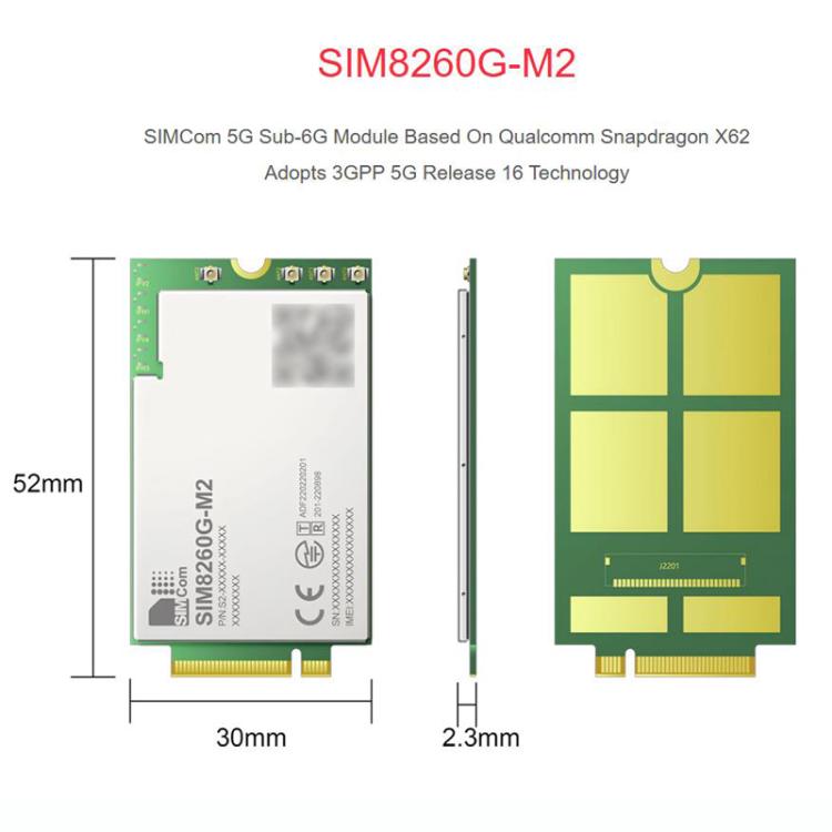 Módulo de comunicación 5G Qualcomm Snapdragon X62 SIMCOM Original 3GPP R16, 32177