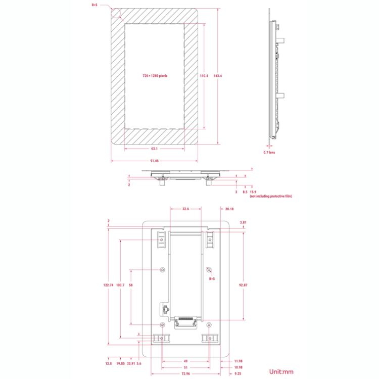 Pantalla táctil capacitiva IPS de 5 puntos y 5 pulgadas WAVESHARE para Raspberry Pi 2, 32383