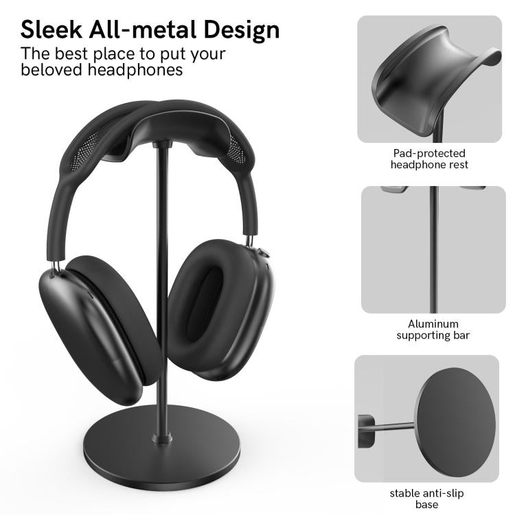 Soporte para auriculares individual AhaStyle WG120 con base desmontable de aleación de aluminio.
