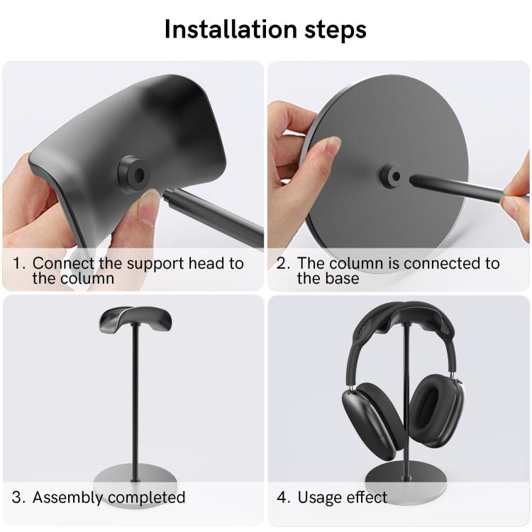Soporte para auriculares individual AhaStyle WG120 con base desmontable de aleación de aluminio.