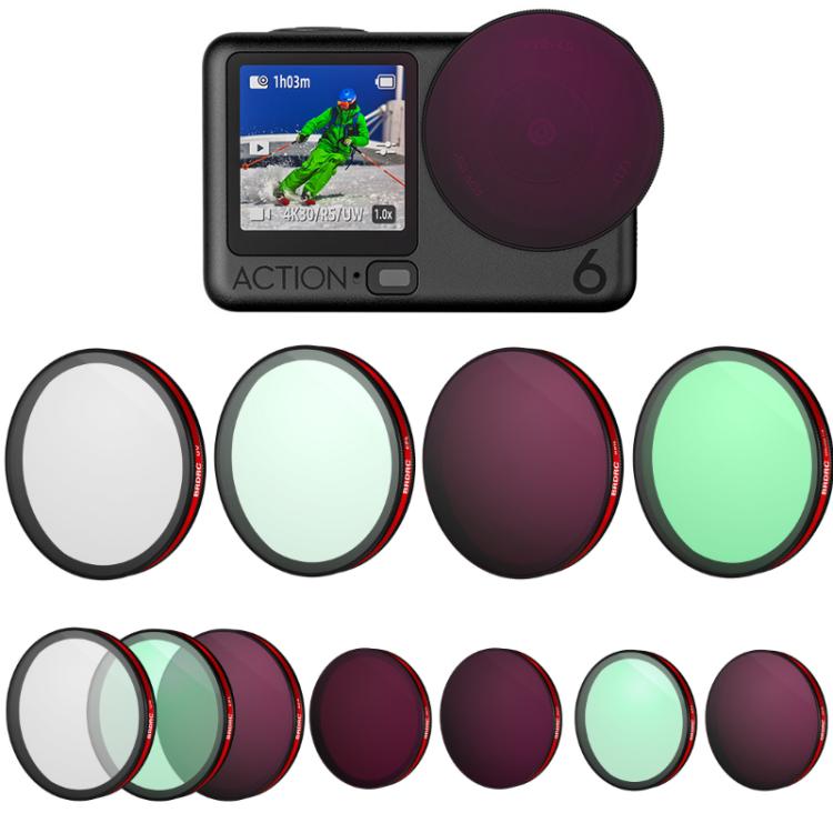 Accesorios para filtros de lente BRDRC para DJI Osmo Action 6, UV, CPL, ND16, Black Diffusion, UV+CPL+ND16, CPL+ND16+ND32+ND64