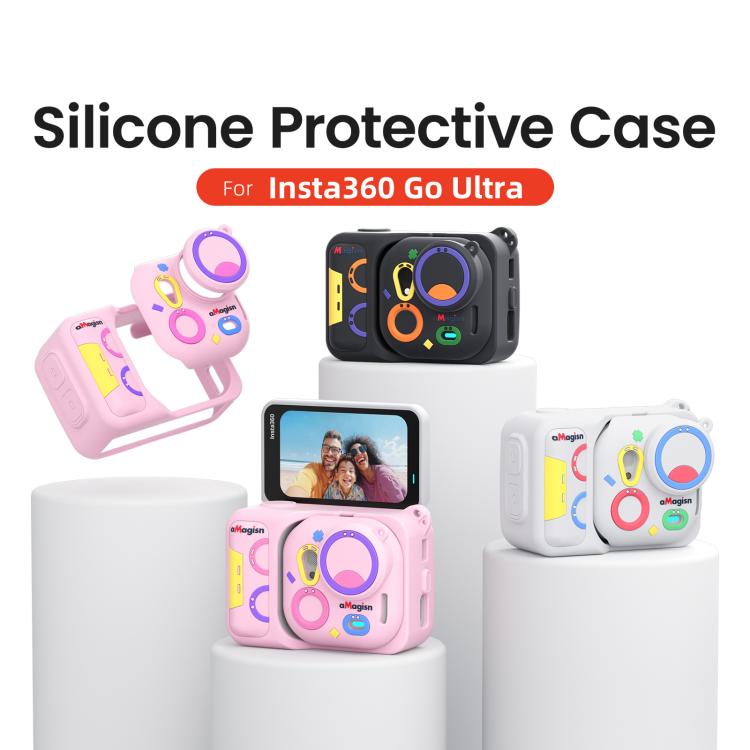 Funda de silicona colorida y divertida para cámara Insta360 Go Ultra aMagisn.