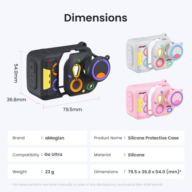 Funda de silicona colorida y divertida para cámara Insta360 Go Ultra aMagisn.