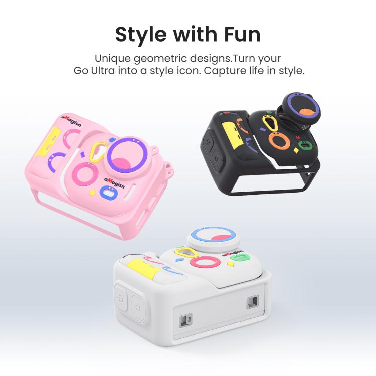 Funda de silicona colorida y divertida para cámara Insta360 Go Ultra aMagisn.