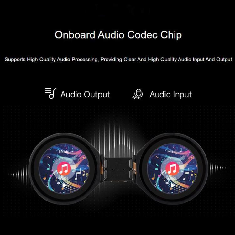 Placa de desarrollo AIoT WAVESHARE ESP32-S3 con pantalla LCD redonda de doble ojo de 1,28 pulgadas, compatible con Wi-Fi/Bluetooth 5., No Touch, Touch