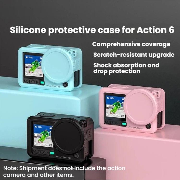Funda de silicona a prueba de golpes para lente de cámara de acción DJI Osmo Action 6 Flymile