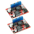 2 módulos de carga automática de CC con convertidor elevador-reductor, corriente constante y voltaje constante, con chips LM2596 y XL6019.