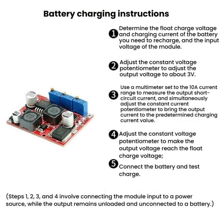 2 módulos de carga automática de CC con convertidor elevador-reductor, corriente constante y voltaje constante, con chips LM2596 y XL6019.