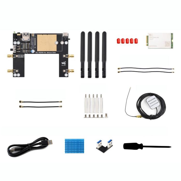 Para el módulo Jetson Orin, compatible con redes 5G NSA y SA, posicionamiento GNSS., WAVESHARE SIM8260G-M2 5G, WAVESHARE SIM8262E-M2 5G