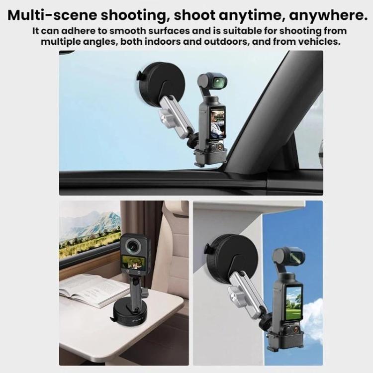 Soporte de ventosa para coche Flymile para DJI Osmo Pocket 3 / Osmo Action 6 / 5 Pro