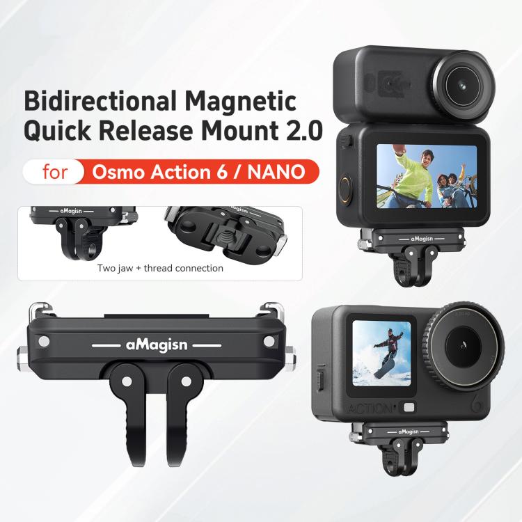 Adaptador de liberación rápida magnético bidireccional aMagisn 2.0 para DJI Osmo Action 6/Nano, aMagisn Adapter