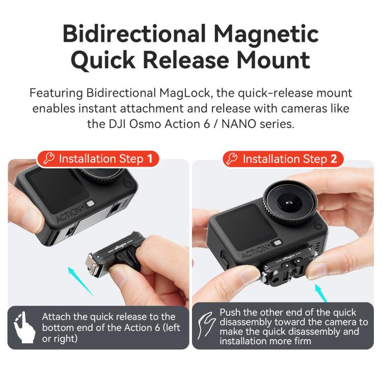 Adaptador de liberación rápida magnético bidireccional aMagisn 2.0 para DJI Osmo Action 6/Nano, aMagisn Adapter