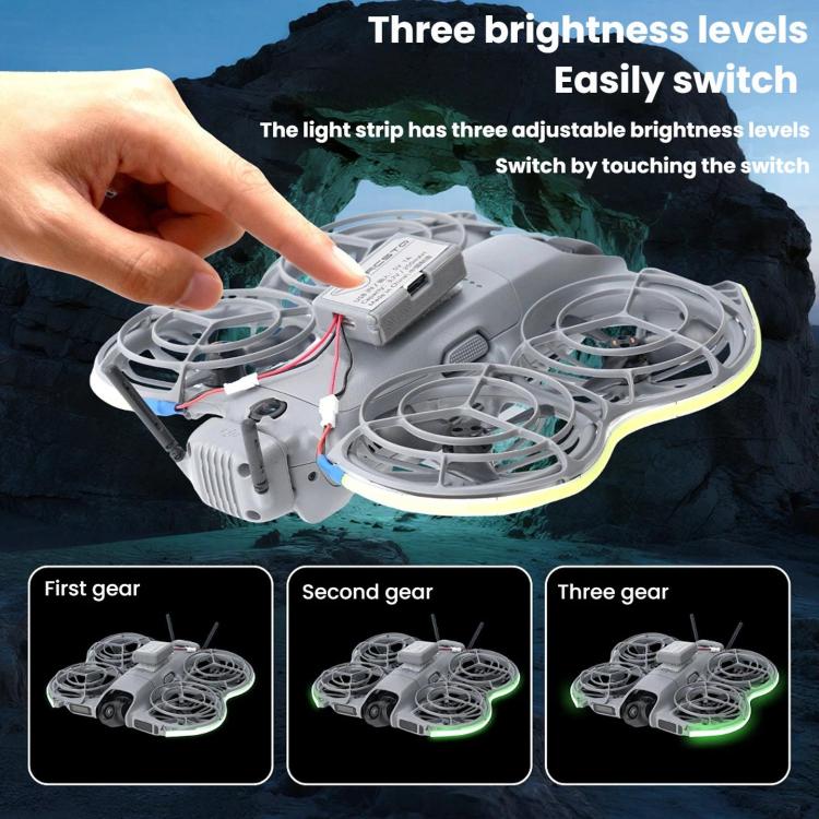 Tira de luz luminosa RCSTQ para DJI Neo 2, tira de luz de advertencia para vuelo nocturno de alta luminosidad.