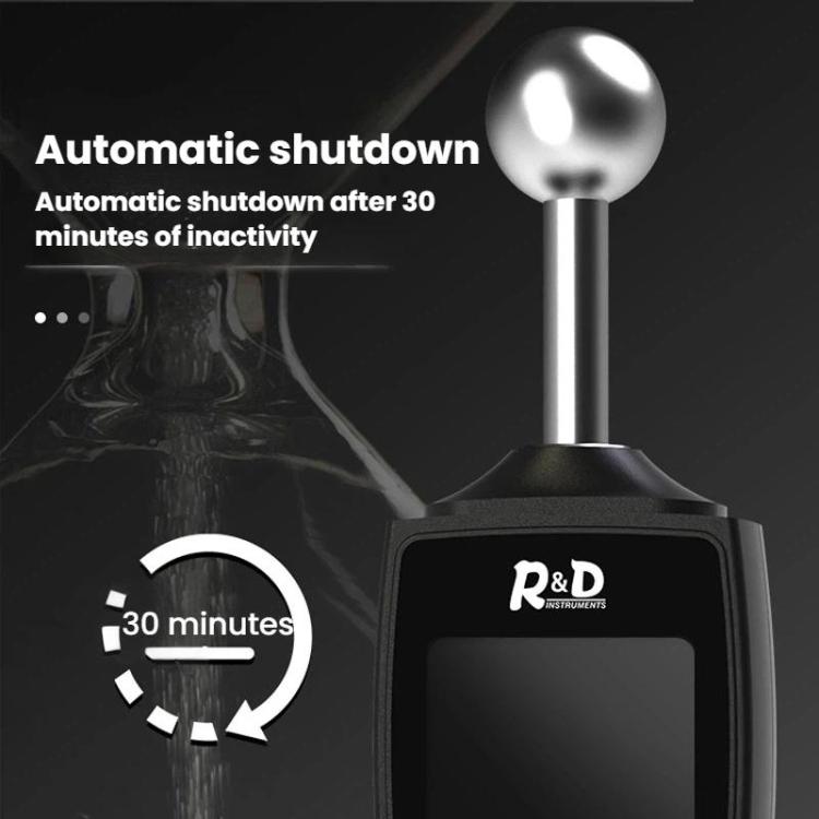 Medidor de humedad de madera esférico MT68 de R&D INSTRUMENTS con alarma de pantalla digital