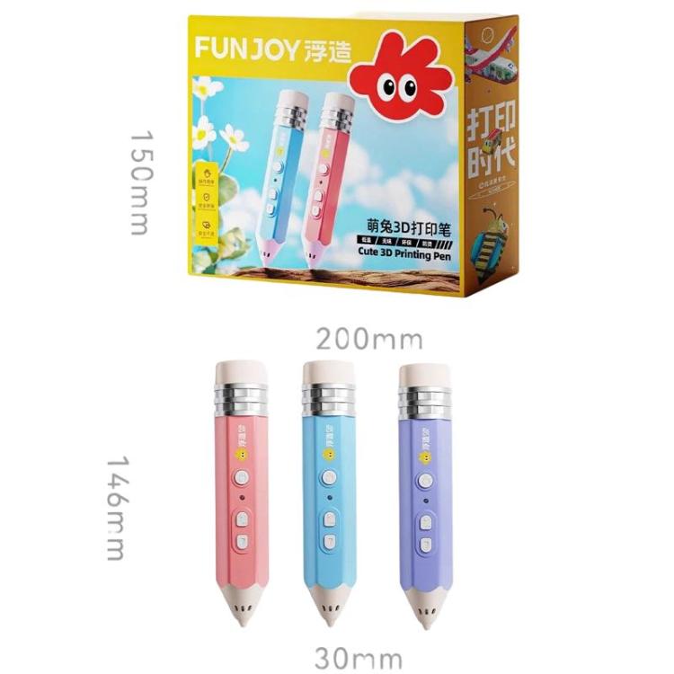 Lápiz de impresión 3D recargable FUNJOY CH415-14 con luz indicadora para niños, lápiz 3D estéreo de baja temperatura., Pink+4 Rolls, Pink+14 Rolls, Blue+4 Rolls, Blue+14 Rolls, Purple+4 Rolls, Purple+14 Rolls