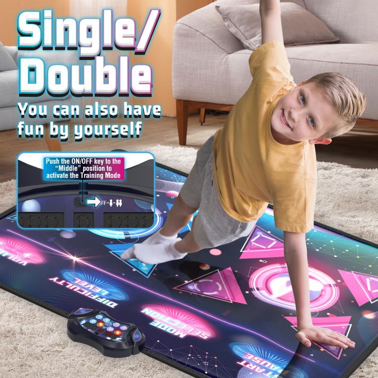 Tapete de juego inalámbrico Dancing Challenge Playmat y alfombrilla de baile para dos jugadores., 120x95cm