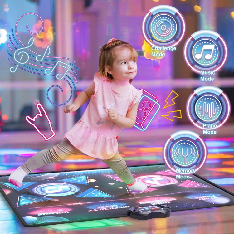 Tapete de juego inalámbrico Dancing Challenge Playmat y alfombrilla de baile para dos jugadores., 120x95cm