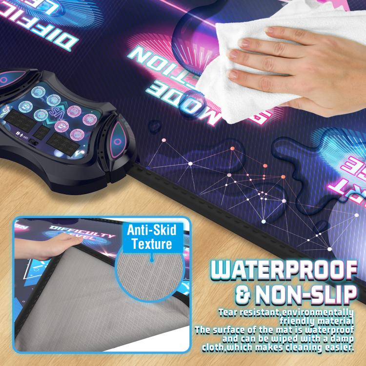 Tapete de juego inalámbrico Dancing Challenge Playmat y alfombrilla de baile para dos jugadores., 120x95cm