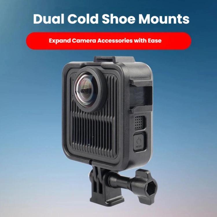 Jaula protectora de plástico con apertura lateral y doble soporte para zapata fría para GoPro MAX2, Plastic Frame