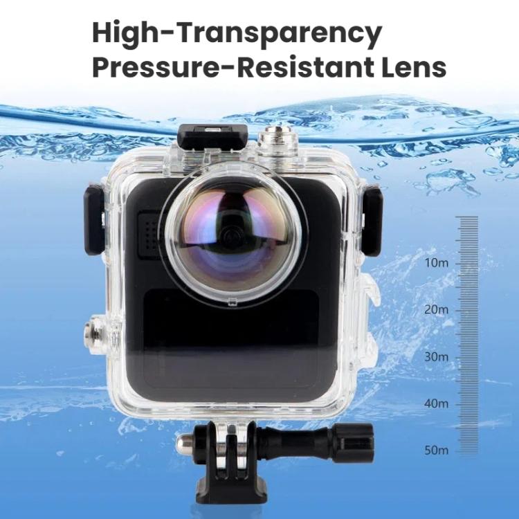 Carcasa impermeable para GoPro MAX2, estuche de buceo de 50 m, carcasa protectora antivaho., Waterproof case