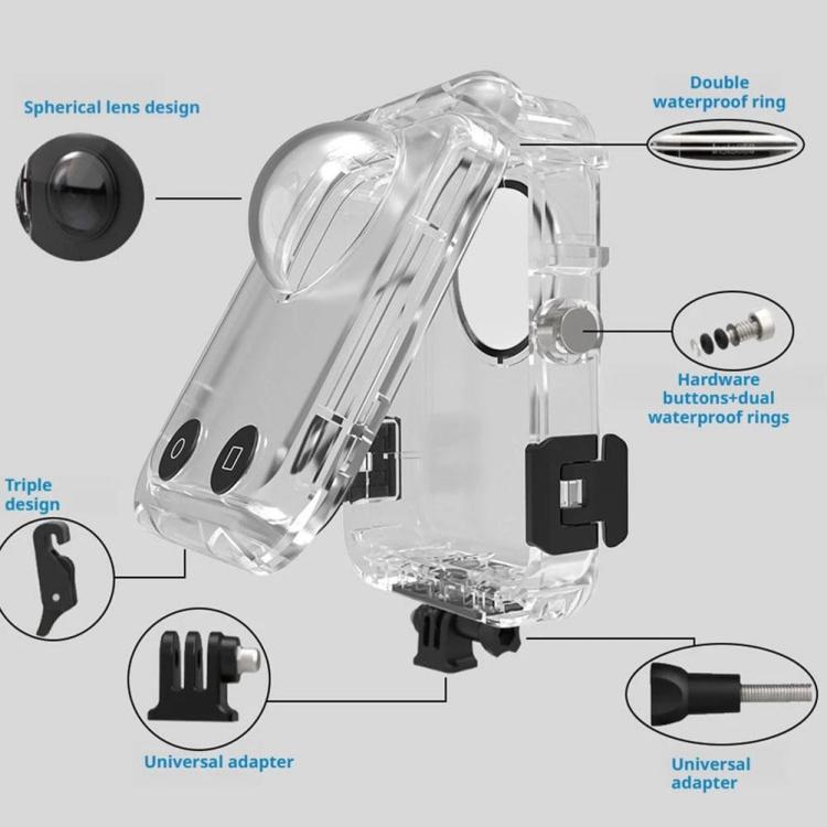 Carcasa sumergible totalmente invisible e impermeable para DJI Osmo 360, apta para buceo hasta 40 m de profundidad., Waterproof Case