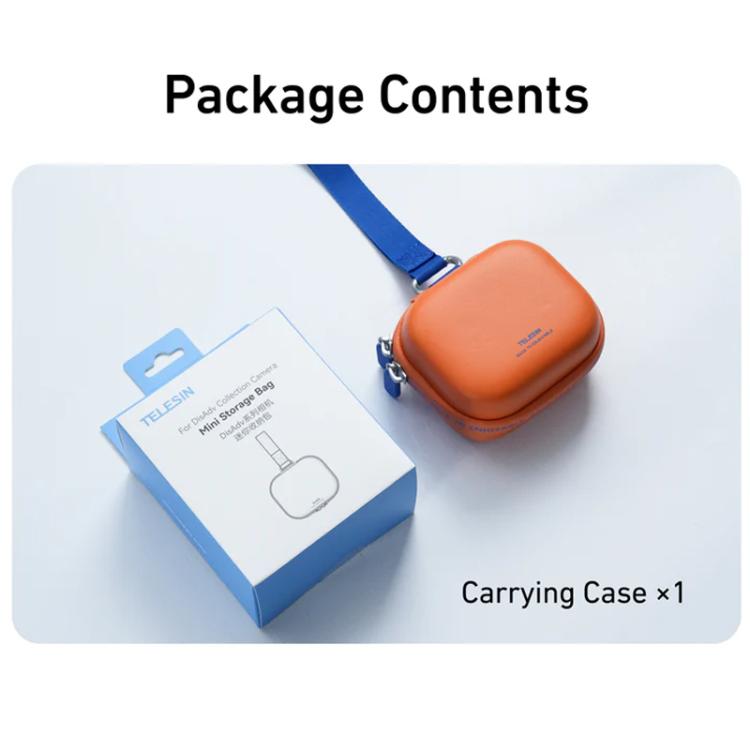 Estuche rígido mini TELESIN DisAdv para cámaras de acción, bolsa de almacenamiento universal con correa para la muñeca.