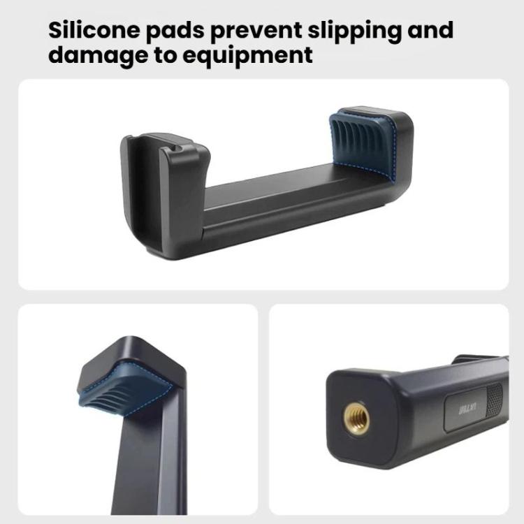 Soporte de plástico para teléfono LKTOP con abrazadera, montaje para trípode, orificio para tornillo de 1/4 de pulgada y zapata fría.