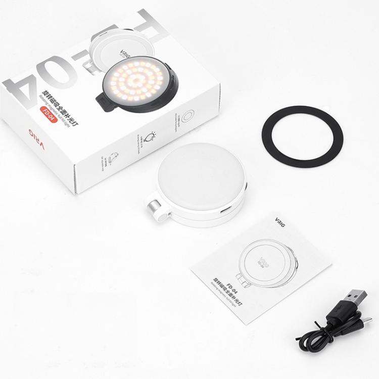 Luz de relleno magnética extensible VRIG para teléfono con espejo, plegable, 2 en 1, para selfies, se convierte en soporte, 3 temperaturas de color.