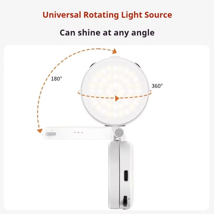 Luz de relleno magnética extensible VRIG para teléfono con espejo, plegable, 2 en 1, para selfies, se convierte en soporte, 3 temperaturas de color.