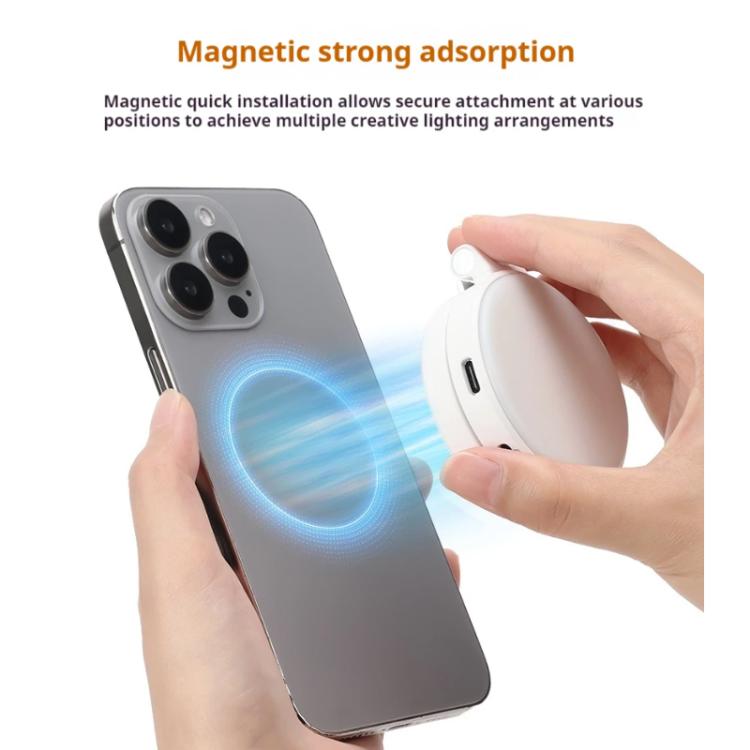 Luz de relleno magnética extensible VRIG para teléfono con espejo, plegable, 2 en 1, para selfies, se convierte en soporte, 3 temperaturas de color.