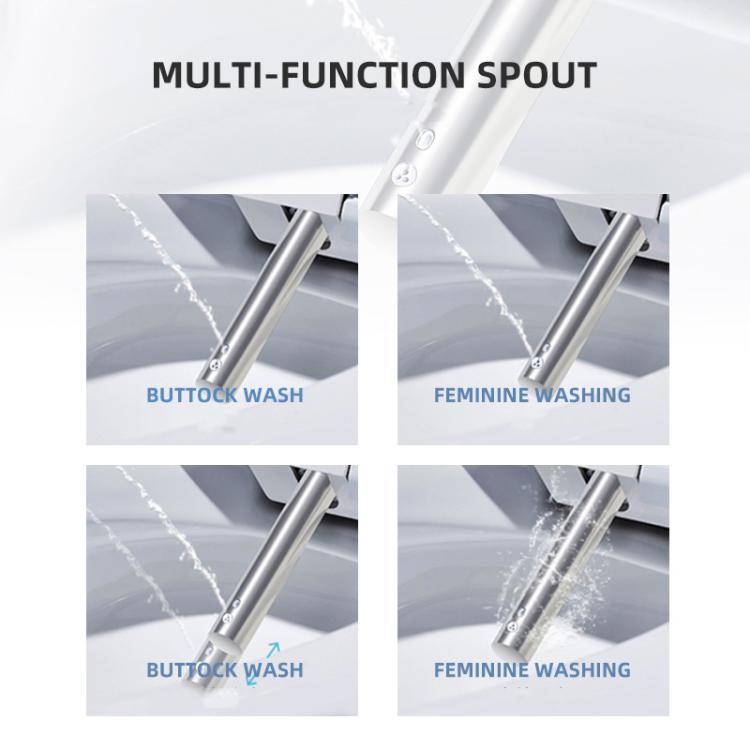 Asiento de inodoro inteligente con control en el reposabrazos. Incluye calefacción instantánea, secador de aire caliente, boquilla autolimpiante y luz nocturna LED., Long Type US Plug, Short Type US Plug, Long Type EU Plug, Short Type EU Plug