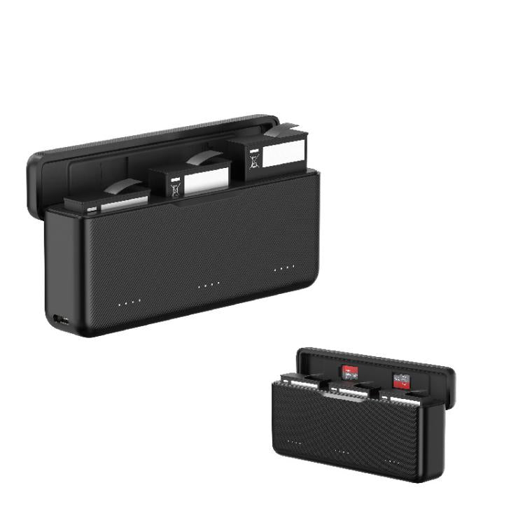 Estuche de carga rápida TELESIN para DJI Osmo Action 6 / 360 / 5 Pro, caja de almacenamiento de baterías de 3 ranuras