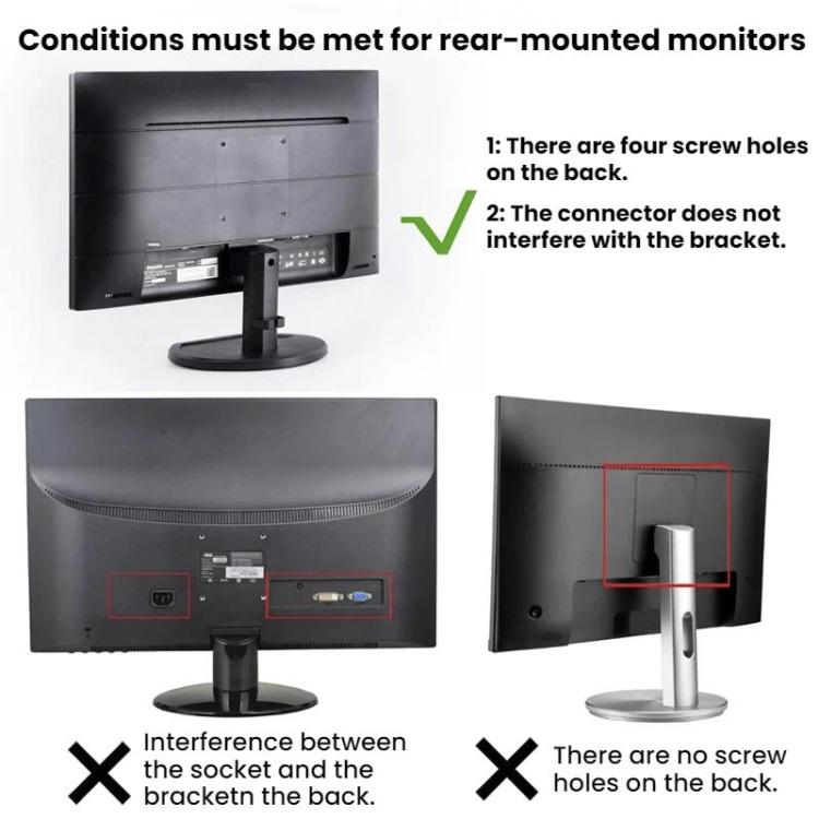 Soporte de montaje trasero para monitor bajo escritorio para Mac Mini M1 / M2, For Mac Mini M1 / M2