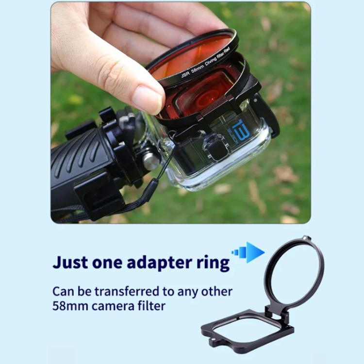 Para cámaras de acción GoPro HERO13/12/11/10/9/8 negras, JSR Filter Adapter Ring+Lens Cover, JSR Red Diving Filter With Adapter Ring, JSR Purple Diving Filter With Adapter Ring, JSR Yellow Diving Filter With Adapter Ring                                ...