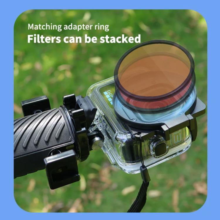 Para cámaras de acción GoPro HERO13/12/11/10/9/8 negras, JSR Filter Adapter Ring+Lens Cover, JSR Red Diving Filter With Adapter Ring, JSR Purple Diving Filter With Adapter Ring, JSR Yellow Diving Filter With Adapter Ring                                ...