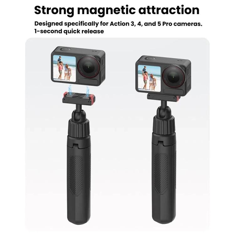 Trípode magnético de liberación rápida para selfies, compatible con DJI Osmo Action 5 Pro, 4 y 3, con rotación de 360 grados., for DJI Osmo Action 5 Pro, 4, 3