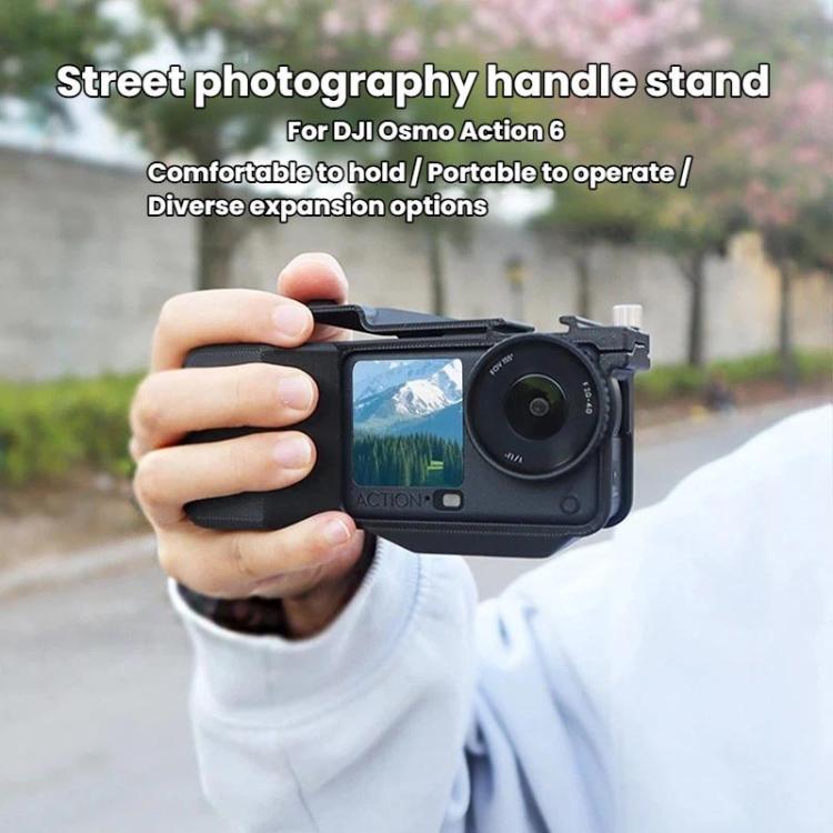Soporte de mano para cámara de acción DJI Osmo Action 6 Street Photo Handle Jaw, Frame Black, Frame Orange, Frame+Lens Cap Black, Frame+Lens Cap Oramge