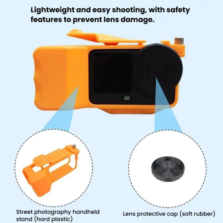 Soporte de mano para cámara de acción DJI Osmo Action 6 Street Photo Handle Jaw, Frame Black, Frame Orange, Frame+Lens Cap Black, Frame+Lens Cap Oramge