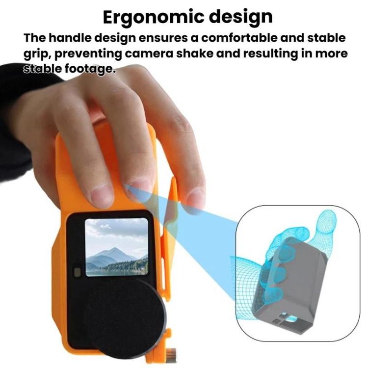 Soporte de mano para cámara de acción DJI Osmo Action 6 Street Photo Handle Jaw, Frame Black, Frame Orange, Frame+Lens Cap Black, Frame+Lens Cap Oramge