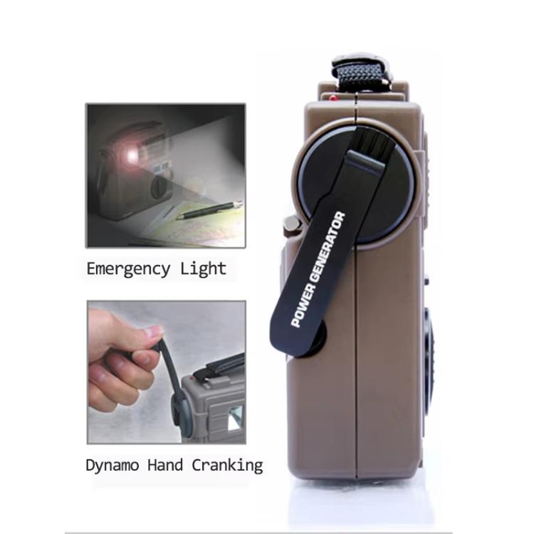 Radio portátil de emergencia TECSUN GR-88P con manivela y funciones FM/MW/SW