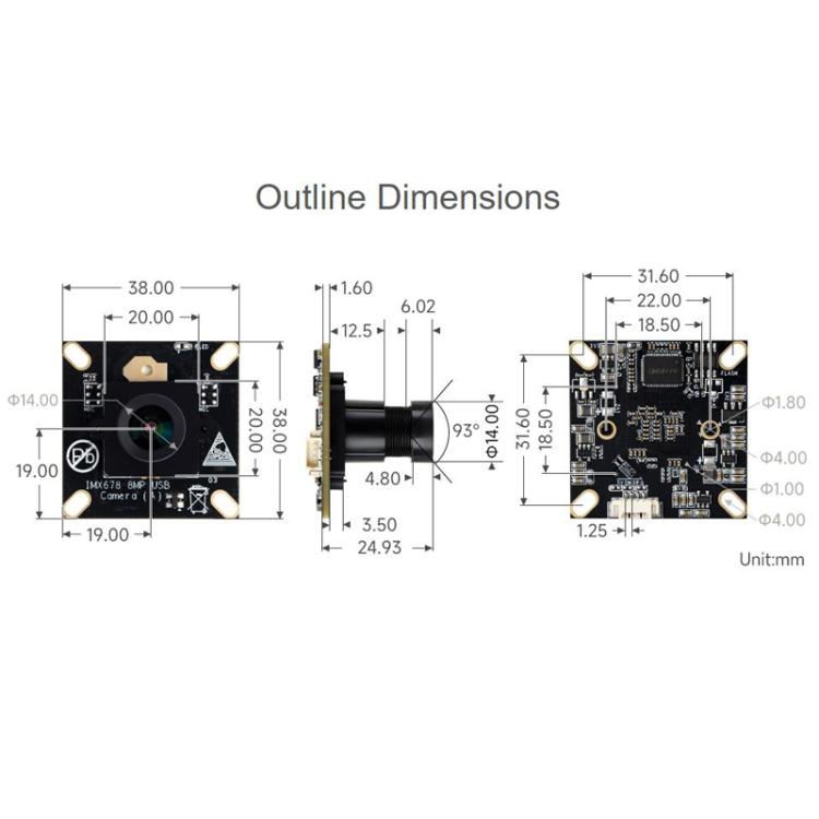 Módulo de cámara USB M12 de 8 MP, 32641