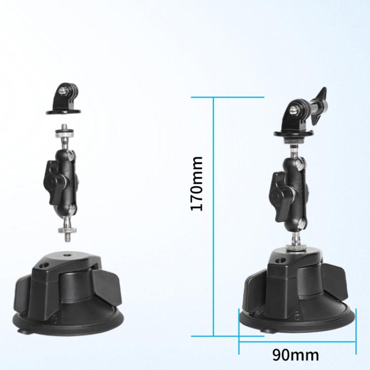 Soporte con ventosa para DJI Osmo Action 6, giratorio 360 grados, para parabrisas de coche con base de vacío.